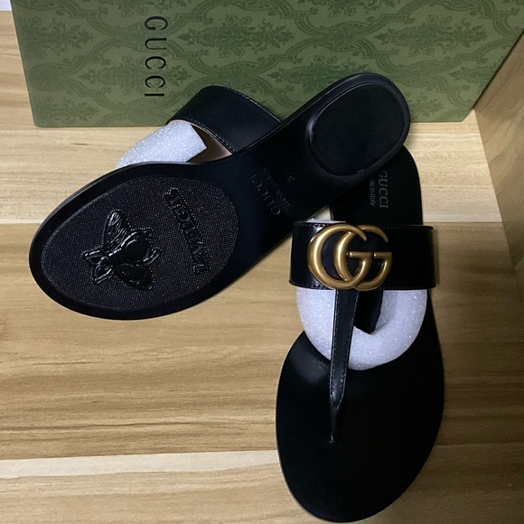 Gucci Black Leather Sandals - Picture 3 of 5